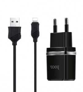    HOCO C12 2USB 2.4A +  Lightning Black 3