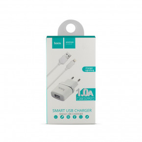    Hoco C11 + Lightning USB Cable (1USB 1) White 3