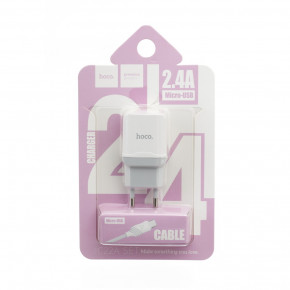    Hoco C22A + Micro USB Cable(1USB 2.4) White