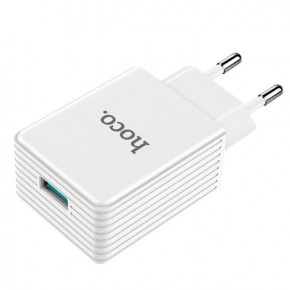    Hoco C34A Platinum intelligent Quick Charge 3.0 (1USB, 2.4A) White 3