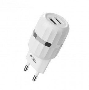  Hoco C41A Wisdom (EU) (2USB, 2.4A) White 3