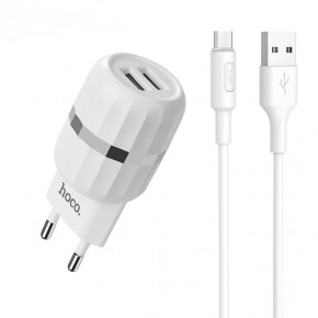  Hoco C41A Wisdom with MicroUSB (EU) (2USB, 2.4A) White 3