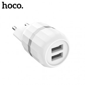  Hoco C41A Wisdom with Lightning (EU) (2USB, 2.4A) White 3