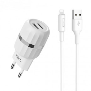  Hoco C41A Wisdom with Lightning (EU) (2USB, 2.4A) White 4