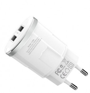  Hoco C38A Thunder (EU) (2USB, 2.4A) White