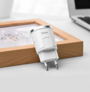  Hoco C38A Thunder (EU) (2USB, 2.4A) White 5