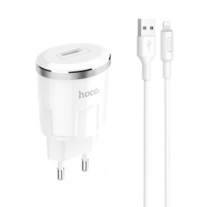    Hoco C37A Thunder c  Lightning (1USB, 2.4A) White 3