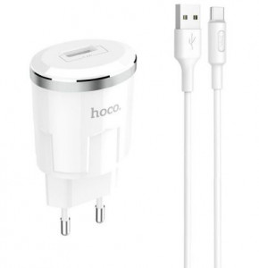    Hoco C37A Thunder c  Type-C (1USB, 2.4A) White 4