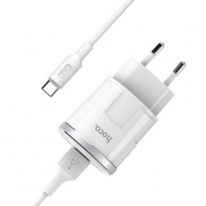    Hoco C37A Thunder c  Type-C (1USB, 2.4A) White 5