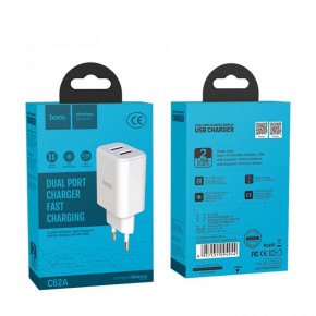    Hoco C62A Victoria (2USB, 2.1) White 6