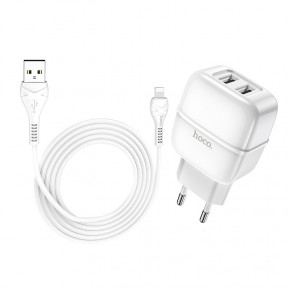   Hoco C77A (2USB)   Lightning White