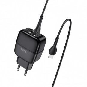    Hoco C77A (2USB)   Type-C Black