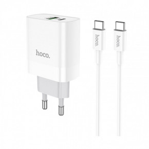    Hoco C80A Rapido PD+QC3.0 charger (  Type-C to Type-C) White