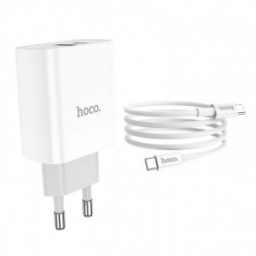    Hoco C80A Rapido PD+QC3.0 charger (  Type-C to Type-C) White 4