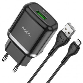    Hoco N3 (   MicroUSB) 1USB, QC3.0 Black