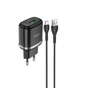    Hoco N3 (   Type-C) 1USB, QC3.0 Black