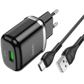    Hoco N3 (   Type-C) 1USB, QC3.0 Black 3