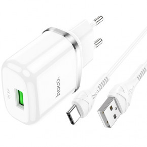    Hoco N3 (   Type-C) 1USB, QC3.0 White 4