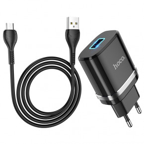    Hoco N1 (   MicroUSB) 1USB, 2,4A Black