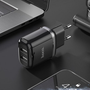    Hoco N4 Aspiring dual port charger (2USB, 2,4A) Black 4