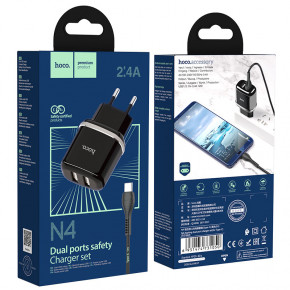    Hoco N4 Aspiring dual port charger (2USB, 2,4A) Black 6