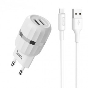  Hoco C41A Wisdom with MicroUSB (EU) (2USB, 2.4A) White