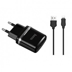   Hoco C12 + Lightning  2 USB 2.4A Black (BS-000056800)