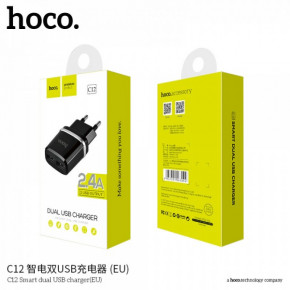   Hoco C12 + Lightning  2 USB 2.4A Black (BS-000056800) 3