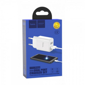   Hoco C62A + Lightning  2 USB 2.1A White (BS-000064304)