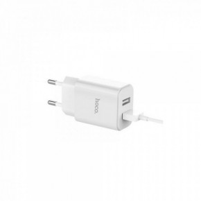   Hoco C62A + Lightning  2 USB 2.1A White (BS-000064304) 3