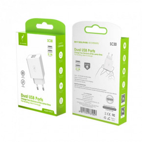   SkyDolphin SC30 (2USB, 2.1A) White (MZP-000111) 5