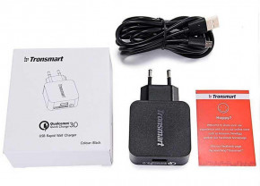    Tronsmart WC1T Quick Charge 3.0 Wall Charger + Type-C Cable Black #I/S 6