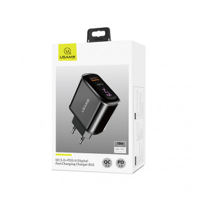    Usams US-CC085 T23 (QC3.0+PD3.0 18W) Fast Charger Black 5