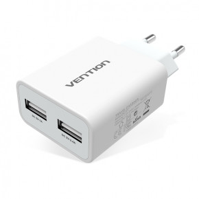   Vention Dual USB Charger 2USB 2.4A White (DC5200-W)