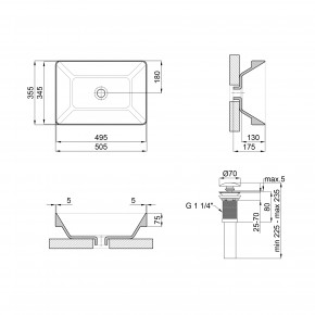  Qtap Crow 500x350x180 White    QT0511L582W 3