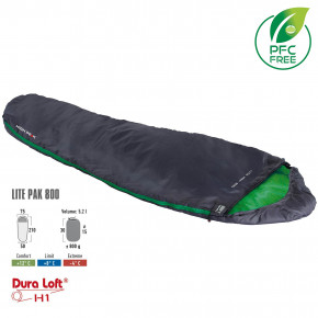   High Peak Lite Pak 800/+8C Anthra/Green Left (23272)