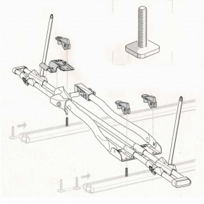  Thule OutRide/FreeRide t-track adapter 20x20mm 5