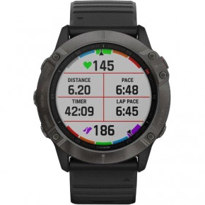   Garmin Fenix 6X Sapphire Carbon Grey DLC with Black Band (010-02157-11) 6