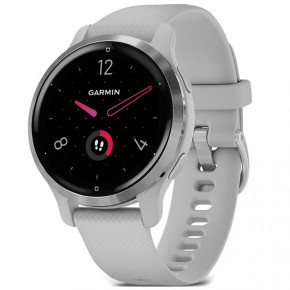 - Garmin Venu 2S Silver Stainless Steel Bezel with Mist Gray Case and Silicone Band (010-02429-12/02)