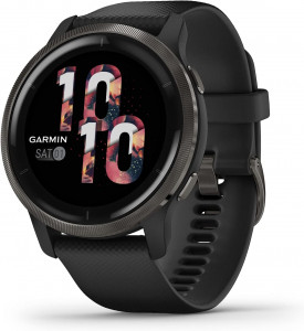 - Garmin Venu 2 Slate Stainless Steel Bezel with Black Case and Silicone Band (010-02430-11/01)