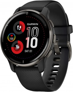 - Garmin Venu 2 Plus Slate/Black with Black Band (010-02496-51)