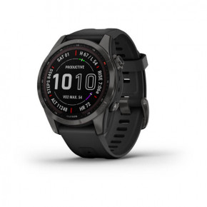 - GARMIN Fenix 7S Sapphire Solar Carbon Gray DLC with Black Band (010-02539-24/25) (010-02539-24/25)