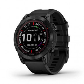 - Garmin Fenix 7 Sapphire Solar Black DLC Titanium with Black Band (010-02540-47)