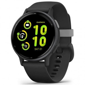 - Garmin Vivoactive 5 Slate Aluminum Bezel with Black Case and Silicone Band (010-02862-50)