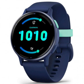 - Garmin Vivoactive 5 Metallic Navy Aluminum Bezel with Navy Case and Silicone Band (010-02862-52)