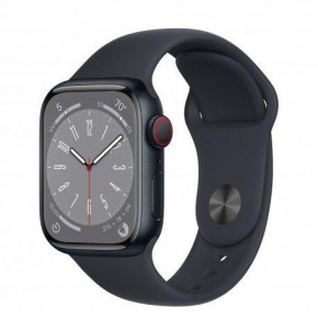 - Apple Watch Series 8 GPS + Cellular 41mm Midnight Aluminum Case w. Midnight S. Band S/M (MNUV3)