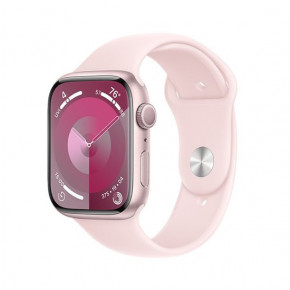 - Apple Watch Series 9 GPS 45mm Pink Aluminum Case w. Light Pink Sport Band - M/L (MR9H3)