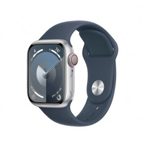  - Apple Watch Series 9 GPS + Cellular 41mm Silver Alu. Case w. Storm Blue S.Band - S/M (MRHV3) (0)