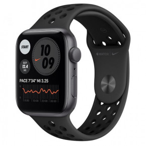 �����-���� Apple Watch SE 44mm Space Grey / Aluminium Case UA Anthracite / Black Nike Sport Band (MYYK2)
