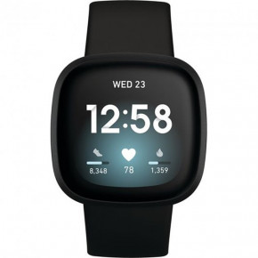 - Fitbit Versa 3 Black/Black Aluminum 